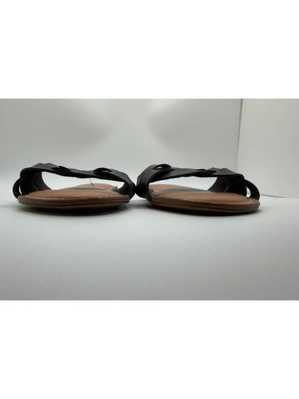 Torrid Black Woven Slide Sandals Women Size 8.5W Faux Leather Open Toe Shoes